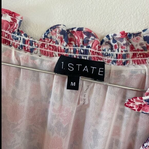 1. State Poetic Punch Retro Pink Floral Dress Size Medium NWT - Picture 4 of 6